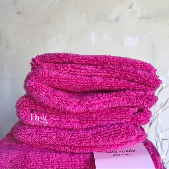 kate spade Bath 2x Kate Spade Cotton Terry Cloth Pink Fuchsia Bath
